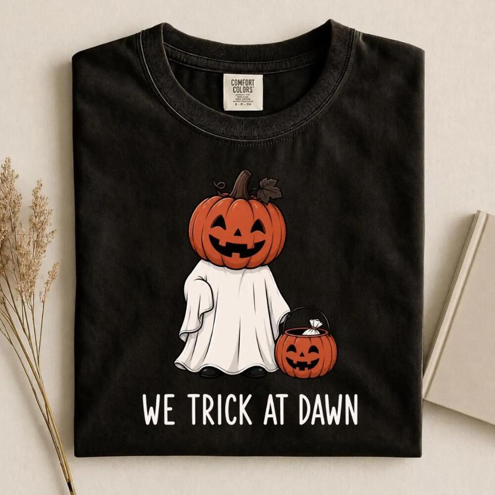 Pumpkin Ghost Halloween Shirt,We Trick At Dawn S T-Shirt